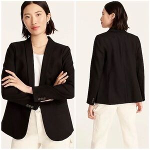 J. Crew Women’s Parke Blazer Black Stretch Wool Blend Single Breasted Jacket